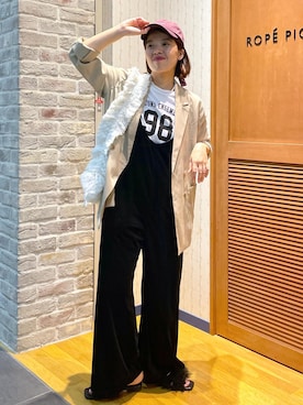 Yuriさんの「セットアップ対応/麻調シアーダブルテーラードジャケット/冷感・UVカット」を使ったコーディネート