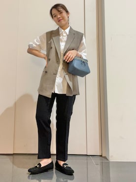 「ROPE' PICNIC（ロペピクニック）のバニティショルダーバッグ（ショルダーバッグ）」を使った、Yuriさん（レディース・159cm）の秋コーディネート