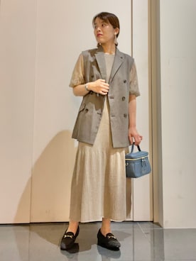 「ROPE' PICNIC（ロペピクニック）のバニティショルダーバッグ（ショルダーバッグ）」を使った、Yuriさん（レディース・159cm）の秋コーディネート