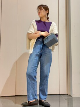 「ROPE' PICNIC（ロペピクニック）のバニティショルダーバッグ（ショルダーバッグ）」を使った、Yuriさん（レディース・159cm）の秋コーディネート