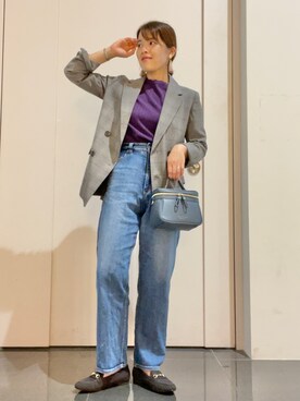「ROPE' PICNIC（ロペピクニック）のバニティショルダーバッグ（ショルダーバッグ）」を使った、Yuriさん（レディース・159cm）の秋コーディネート