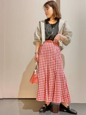 「レトロ」｜「アイテム（ブルゾン）」を使った、Yuriさん（レディース・159cm）の春コーディネート