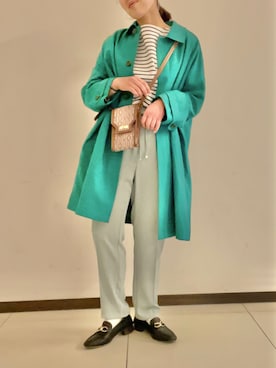 「ROPE' PICNIC（ロペピクニック）のアイテム（ステンカラーコート）」を使った、Yuriさん（レディース・159cm）の春コーディネート