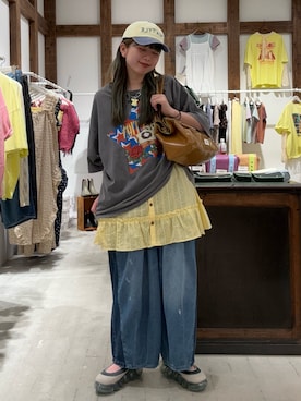 「GRAIN（グレイン）のアイテム」を使った、こめちゃんさん（レディース・160cm）の夏コーディネート