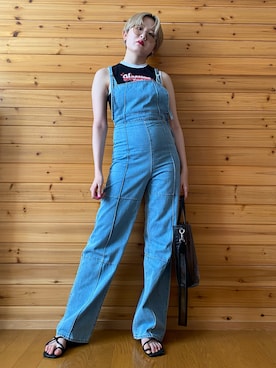 「EMODA（エモダ）のアイテム（オールインワン・サロペット）」を使った、りかさん（レディース・157cm）の夏コーディネート