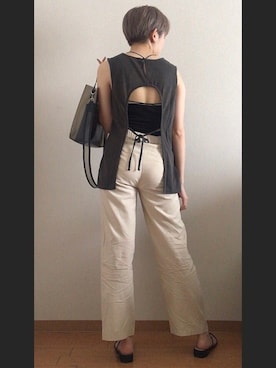 「LIAN（リアン）のアイテム（キャミソール）」を使った、りかさん（レディース・157cm）の夏コーディネート