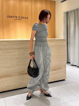 「HVISK（ヴィスク）のアイテム」を使った、森田　オデット エ オディール スタッフさん（レディース・154cm）の夏コーディネート