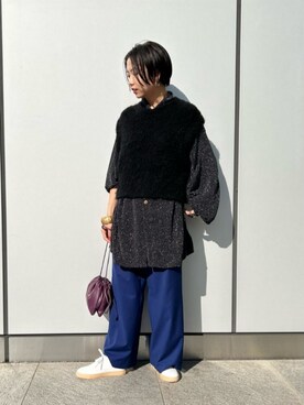 「ESLOW（エスロー）のアイテム」を使った、森田　オデット エ オディール スタッフさん（レディース・154cm）の冬コーディネート