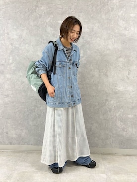 「AIGLE（エーグル）のアイテム」を使った、森田　オデット エ オディール スタッフさん（レディース・154cm）の夏コーディネート
