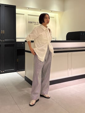 「ODETTE E ODILE（オデットエオディール）のアイテム」を使った、森田　オデット エ オディール スタッフさん（レディース・154cm）の夏コーディネート