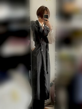 「バンダナ」｜「アイテム（トレンチコート）」を使った、wfftさん（メンズ・170cm）の春コーディネート
