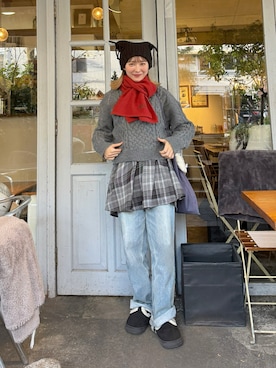 「INTER FACTORY（インターファクトリー）のアイテム」を使った、ちょこびさん（レディース・154cm）の冬コーディネート