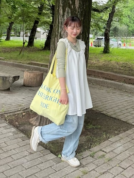 「DISCOAT（ディスコート）のアイテム」を使った、ちょこびさん（レディース・154cm）の夏コーディネート