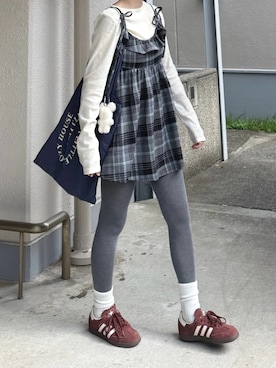 「アイテム（チュニック）」を使った、ちょこびさん（レディース・154cm）の秋コーディネート