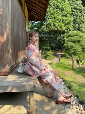 「ちょこび」｜「アイテム（浴衣）」を使った、ちょこびさん（レディース・154cm）の夏コーディネート