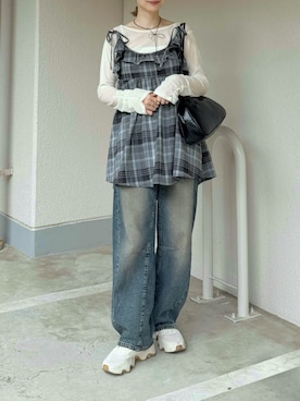 「アイテム（その他トップス）」を使った、ちょこびさん（レディース・154cm）の秋コーディネート