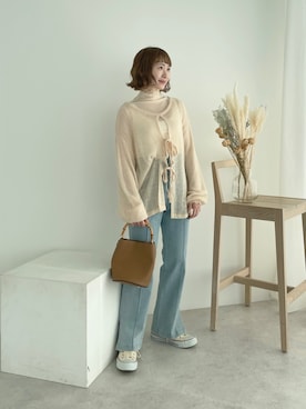 「SLURR（スラ―）のアイテム」を使った、ちょこびさん（レディース・154cm）の冬コーディネート