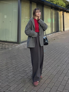 「アイテム（メガネ）」を使った、ちょこびさん（レディース・154cm）の秋コーディネート