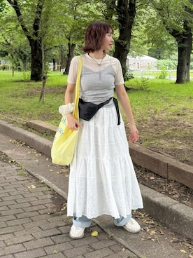 「DISCOAT（ディスコート）のアイテム」を使った、ちょこびさん（レディース・154cm）の夏コーディネート