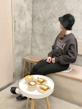 「ちょこび」｜「アイテム（スウェット）」を使った、ちょこびさん（レディース・154cm）の冬コーディネート