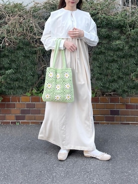 「ちょこび」｜「アイテム（ジャンパースカート）」を使った、ちょこびさん（レディース・154cm）の春コーディネート