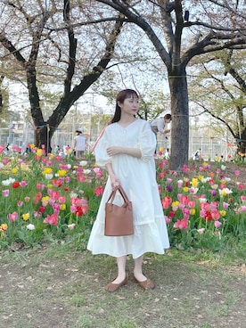 「SLURR（スラ―）のアイテム」を使った、ちょこびさん（レディース・154cm）の春コーディネート