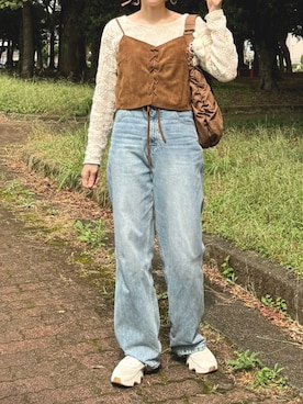 「アイテム（キャミソール）」を使った、ちょこびさん（レディース・154cm）の秋コーディネート