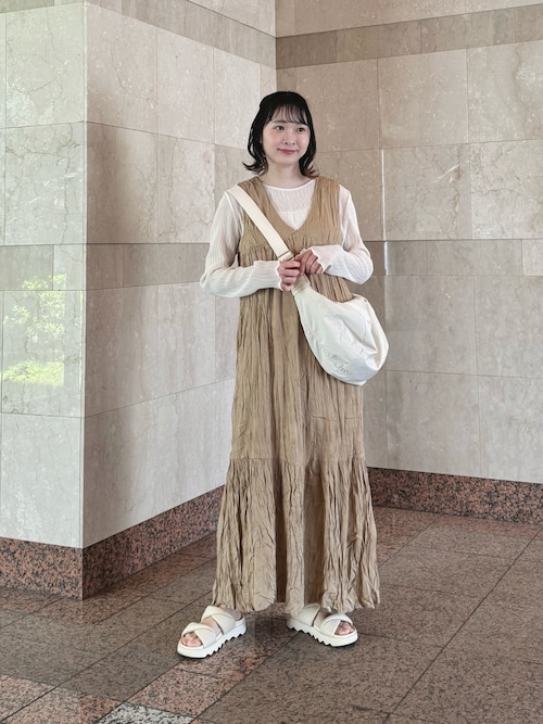 セール】【mily bilet】さらりと旬顔、ワッシャーシアー素材マキシ