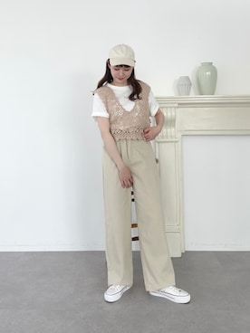 「SLURR（スラ―）のアイテム」を使った、ちょこびさん（レディース・154cm）の夏コーディネート
