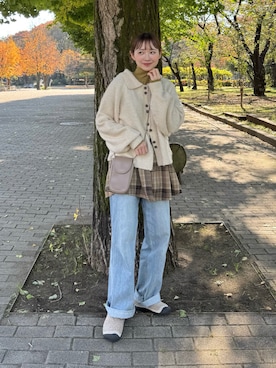 「アイテム（スリッポン）」を使った、ちょこびさん（レディース・154cm）の冬コーディネート