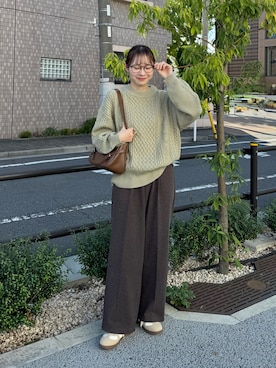 「しまむらコラボ」｜「アイテム（トップス）」を使った、ちょこびさん（レディース・154cm）の秋コーディネート