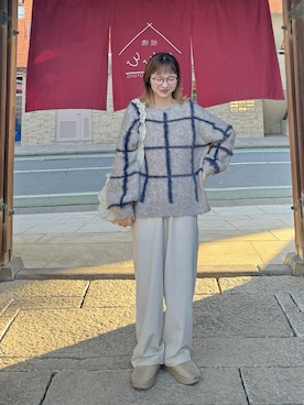 「アイテム（メガネ）」を使った、ちょこびさん（レディース・154cm）の冬コーディネート