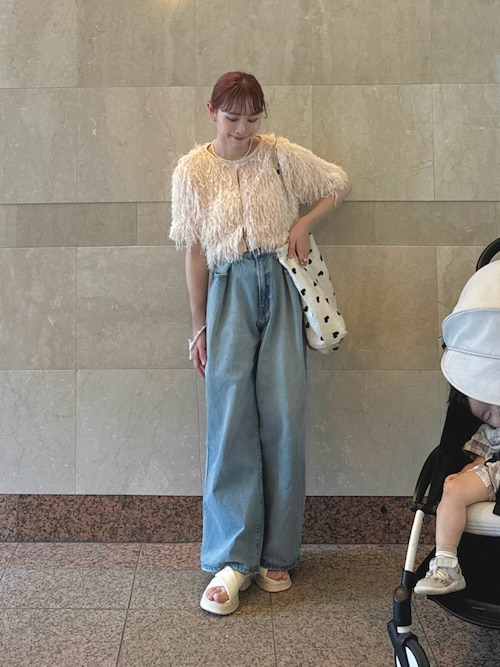 タックワイドデニム 10/9 12:00〜販売開始】 タックワイドデニムパンツ ブルー