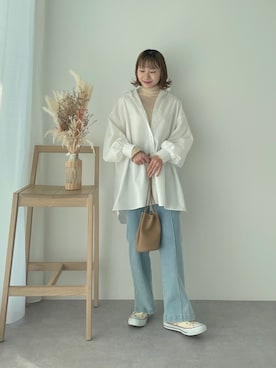 「SLURR（スラ―）のアイテム」を使った、ちょこびさん（レディース・154cm）の春コーディネート
