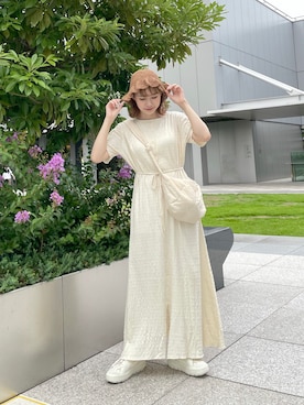 「ちょこび」｜「アイテム（帽子）」を使った、ちょこびさん（レディース・154cm）の夏コーディネート