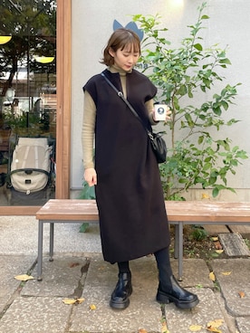 「classicalelf（クラシカルエルフ）のアイテム（ワンピース/ドレス）」を使った、ちょこびさん（レディース・154cm）の冬コーディネート