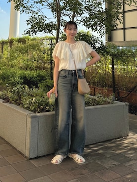 「アイテム（サンダル）」を使った、ちょこびさん（レディース・154cm）の夏コーディネート