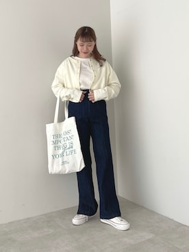 「SLURR（スラ―）のアイテム」を使った、ちょこびさん（レディース・154cm）の春コーディネート