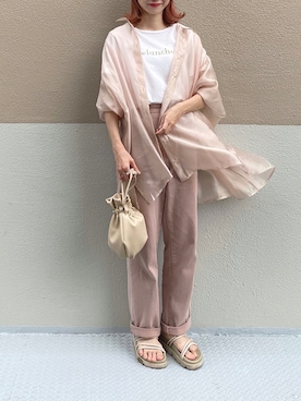 「SLURR（スラ―）のアイテム」を使った、ちょこびさん（レディース・154cm）の夏コーディネート