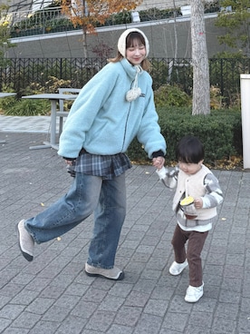 「アイテム（チュニック）」を使った、ちょこびさん（レディース・154cm）の冬コーディネート