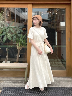 「ちょこび」｜「アイテム（帽子）」を使った、ちょこびさん（レディース・154cm）の夏コーディネート