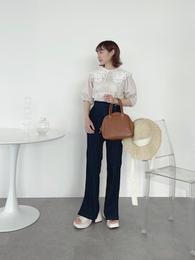 「SLURR（スラ―）のアイテム」を使った、ちょこびさん（レディース・154cm）の夏コーディネート