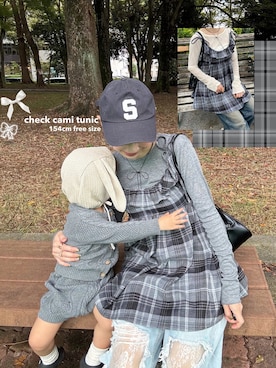 「アイテム（チュニック）」を使った、ちょこびさん（レディース・154cm）の秋コーディネート