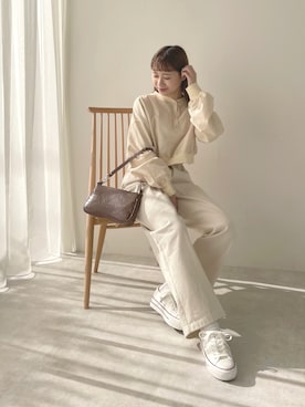 「SLURR（スラ―）のアイテム」を使った、ちょこびさん（レディース・154cm）の春コーディネート
