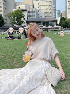 「SLURR（スラ―）のアイテム」を使った、ちょこびさん（レディース・154cm）の夏コーディネート