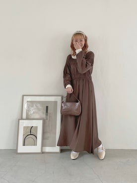 「SLURR（スラ―）のアイテム」を使った、ちょこびさん（レディース・154cm）の秋コーディネート