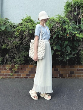「アイテム（スカート）」を使った、ちょこびさん（レディース・154cm）の夏コーディネート