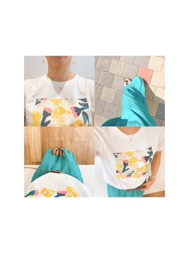 「northface（ノースフェイス）のアイテム」を使った、mika2784さん（レディース・156cm）の夏コーディネート