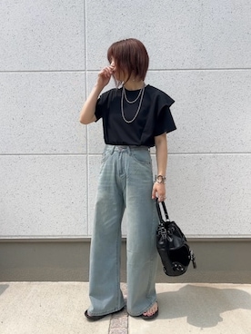 「JEANASIS（ジーナシス）のアイテム」を使った、satomiさん（レディース・164cm）の夏コーディネート