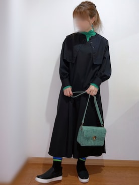 「ワンピース×スニーカー」｜「アイテム（スリッポン）」を使った、satomiさん（レディース・164cm）の春コーディネート